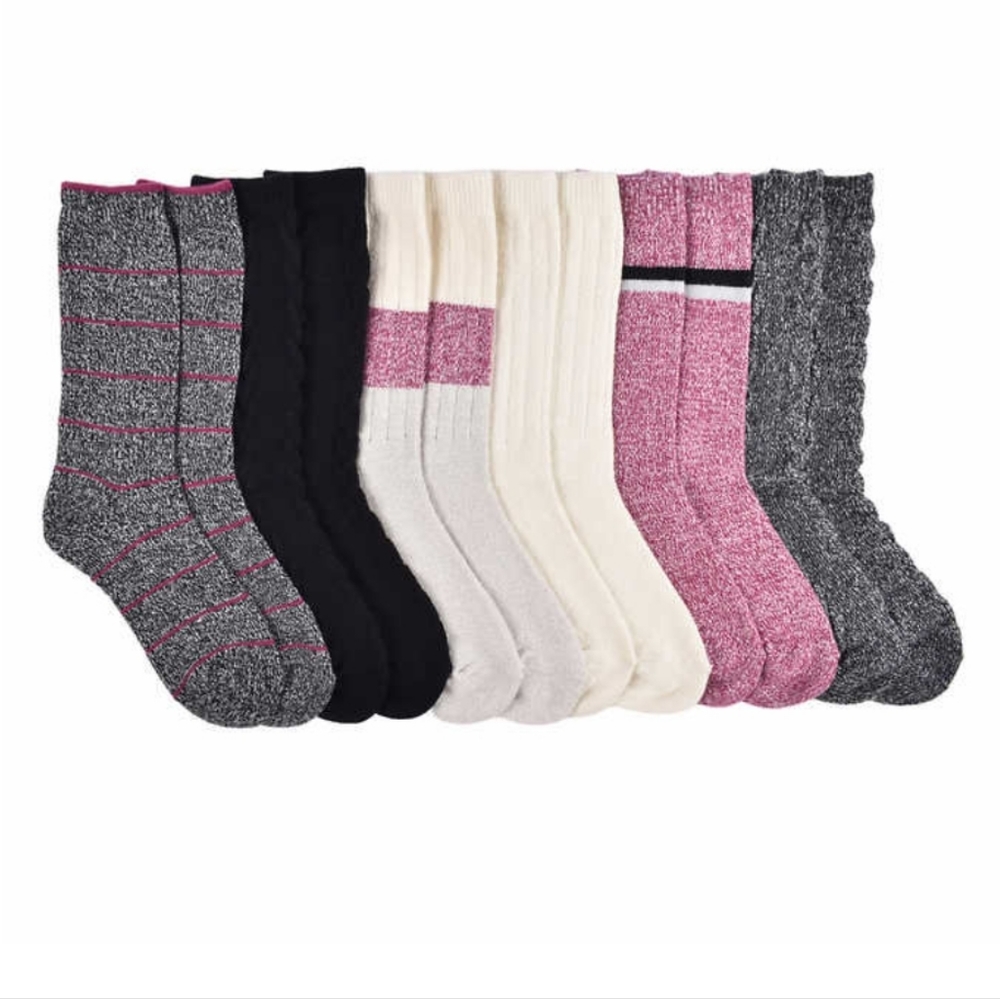 NWT LUCKY BRAND UNISEX BOOT SOCK 6 PAIR Pack - Picture 2 of 8